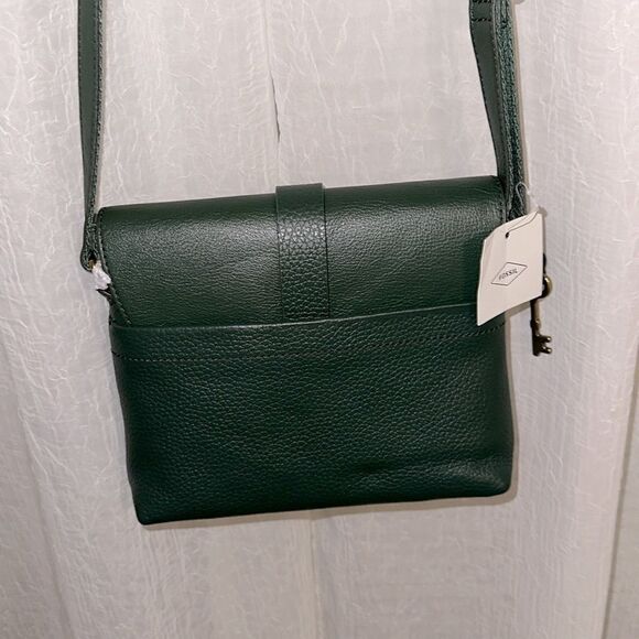 Fossil Kinley Pine Green Genuine Leather SmallโCrossbody - Picture 3 of 15